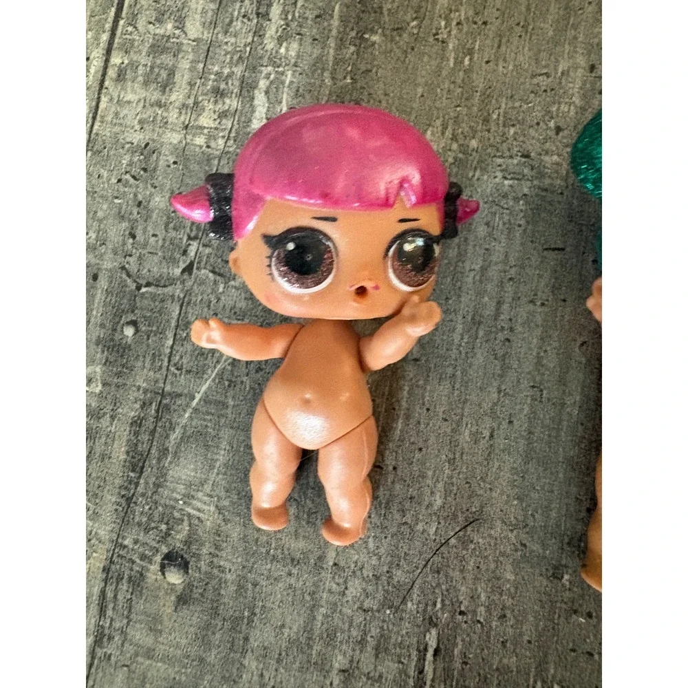 MGA LOL Surprise Doll Lot 3pc Glitter Teal Pink Purple Green Hair Collectibles
